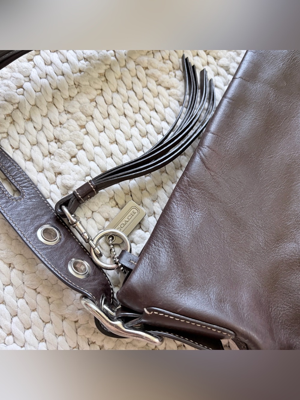 Vintage COACH Legacy East West Duffle Mahogany leather shoulder bag purse 1417 - Picture 6 of 13